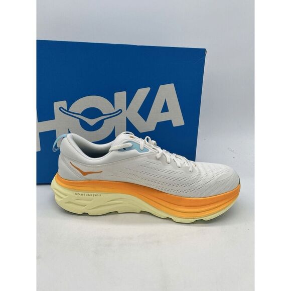 HOKA Men’s Bondi 8 Running Shoes White Orange NWB Size 11.5 - Picture 4 of 9